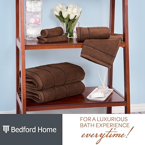 Miniatura 2 de Bedford Home Juego de toallas de secado rápido, 100% algodón, sin torsión, calidad de hotel y spa, suaves, ligeras y altamente absorbentes, para