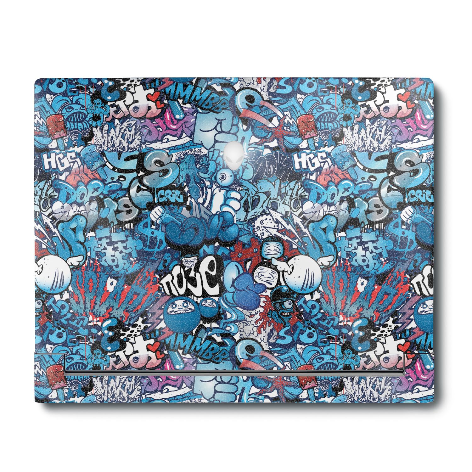 MightySkins Glossy Glitter Skin Compatible with Alienware X16 R1 (2023) Full Wrap Kit - Blue Meanies | Protective, Durable High-Gloss Glitter Finish | Easy to Apply &amp; Change Styles | Made in The USA