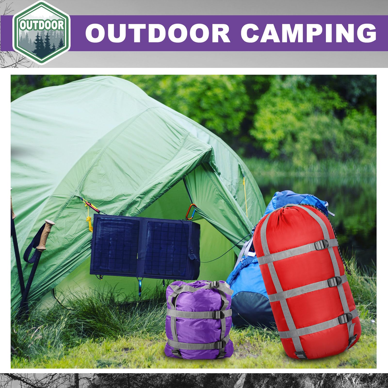 Paquete de 5 sacos de compresión ultraligeros de 6 l, 15 l, 25 l, 35 l, 45 l, ahorro de espacio, bolsa de mochilero para viajes, camping, senderismo al aire libre