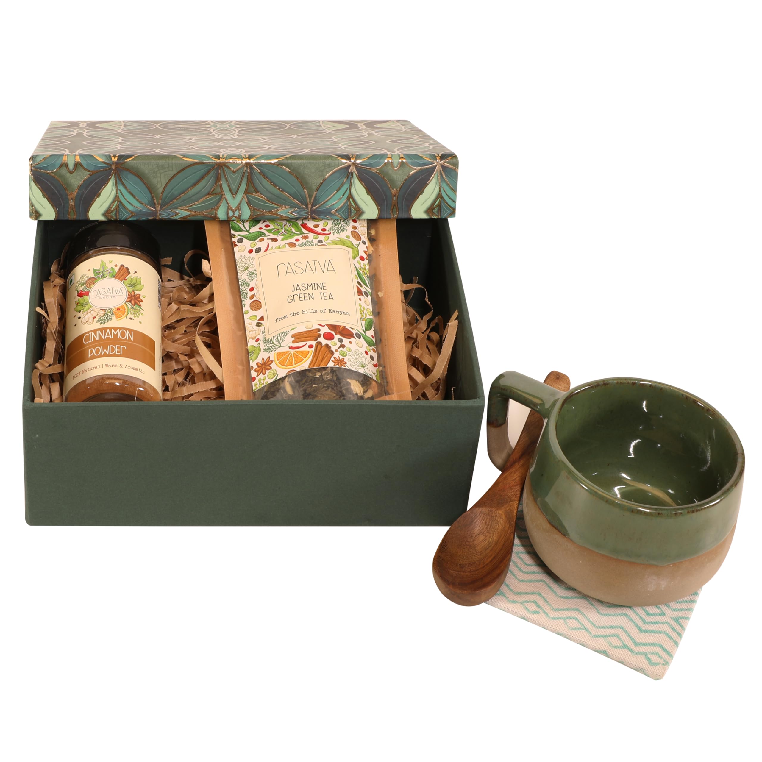 Rasatva Ananda - Green Tea & Cinnamon | Gourmet Green Tea Gift Hamper | Premium Corporate Gift for Employees | Luxurious Gift for Friends & Family on Anniversary or Festivals - Image 3 thumbnail