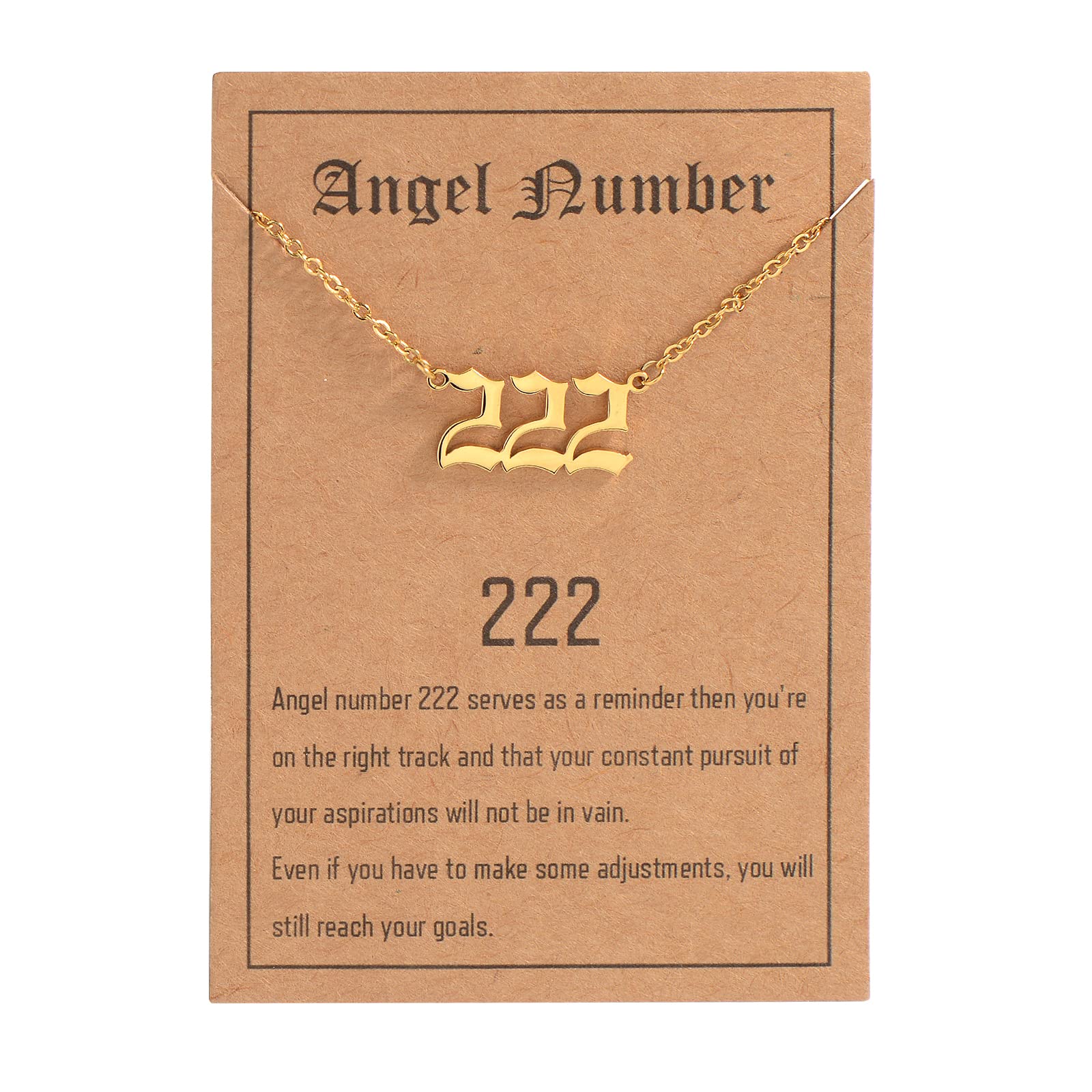 VLINRAS 111 222 333 444 555 777 888 999 Angel Number Necklace Gold Numerology Jewelry Lucky Number Minimalist Gift For Her