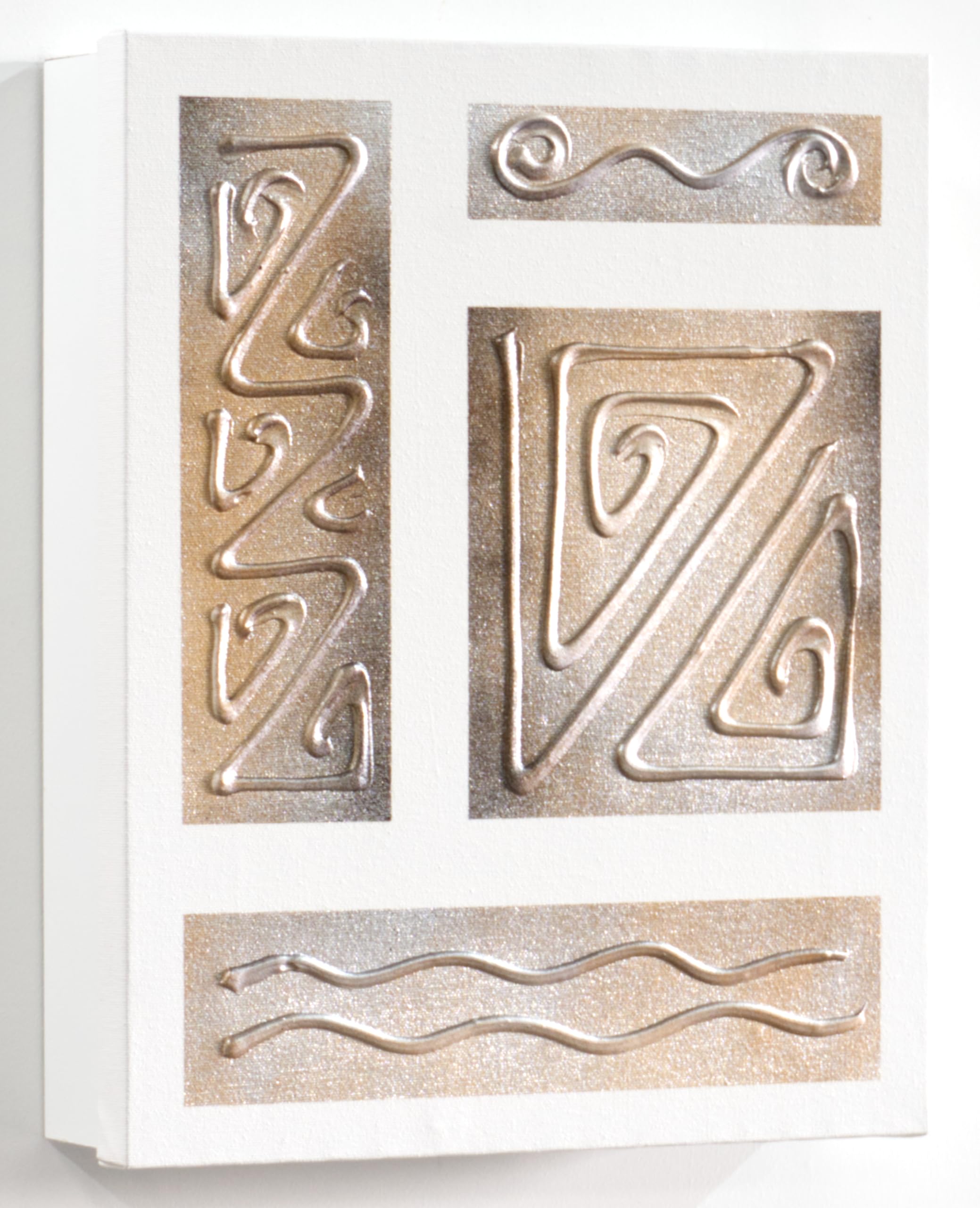 Cuadroexpres - Armario para Llaves para La Pared, con 15 Ganchos, Pintado a Mano, Decorativo, Moderno, 26x31x6 cm, 100% Original, Dorado y Plata. Incluye Tornillos y Tacos para la Pared