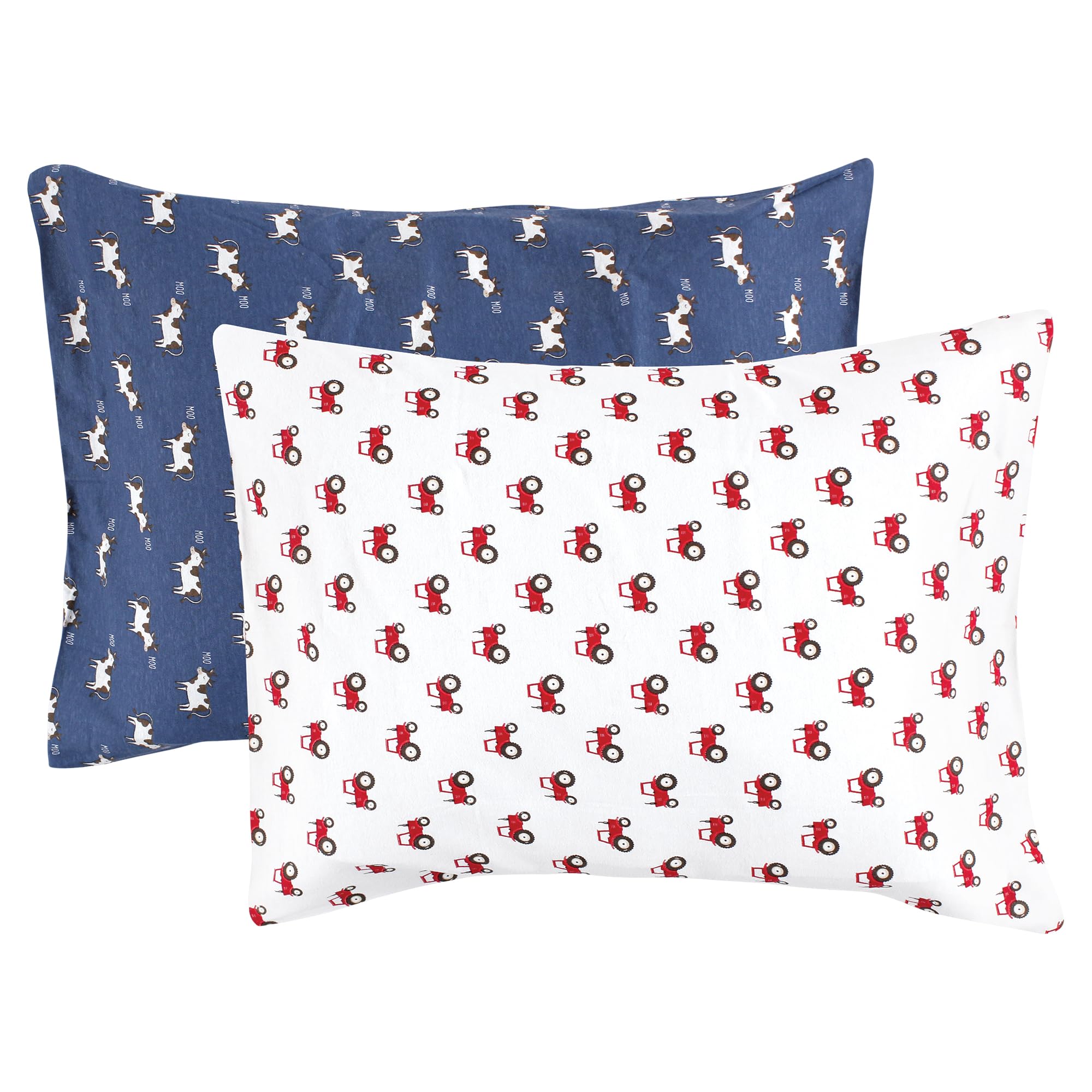 Hudson Baby Unisex Baby and Toddler Cotton Toddler Pillow Case, Tractor and Cow, One Size