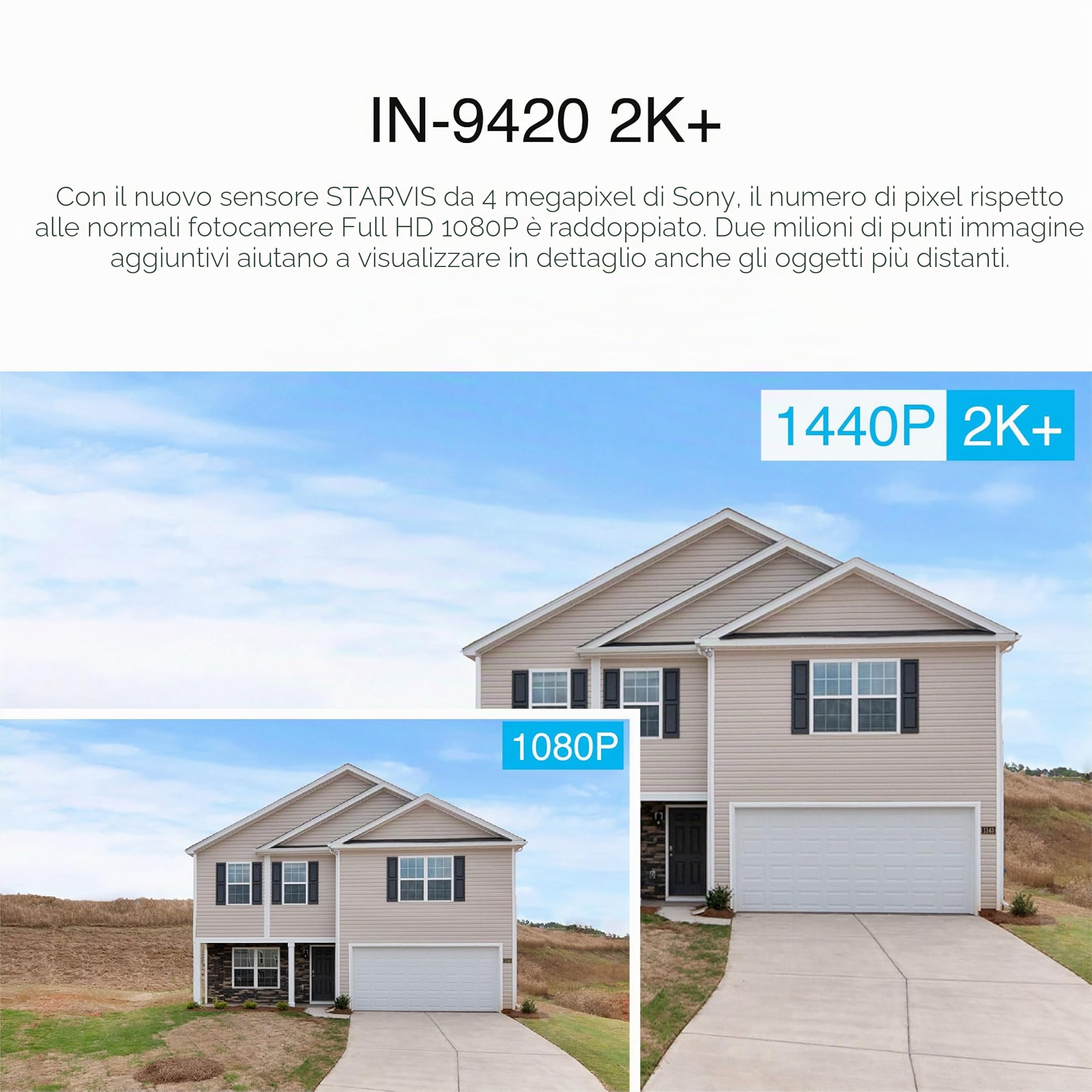 INSTAR IN-9420 2K+ Bianco - LAN/PoE/WiFi telecamera di sorveglianza con IA (AI) - Telecamera IP - PIR - PTZ controllabile - Uso per interni ed esterni - HomeKit HKSV - MQTT