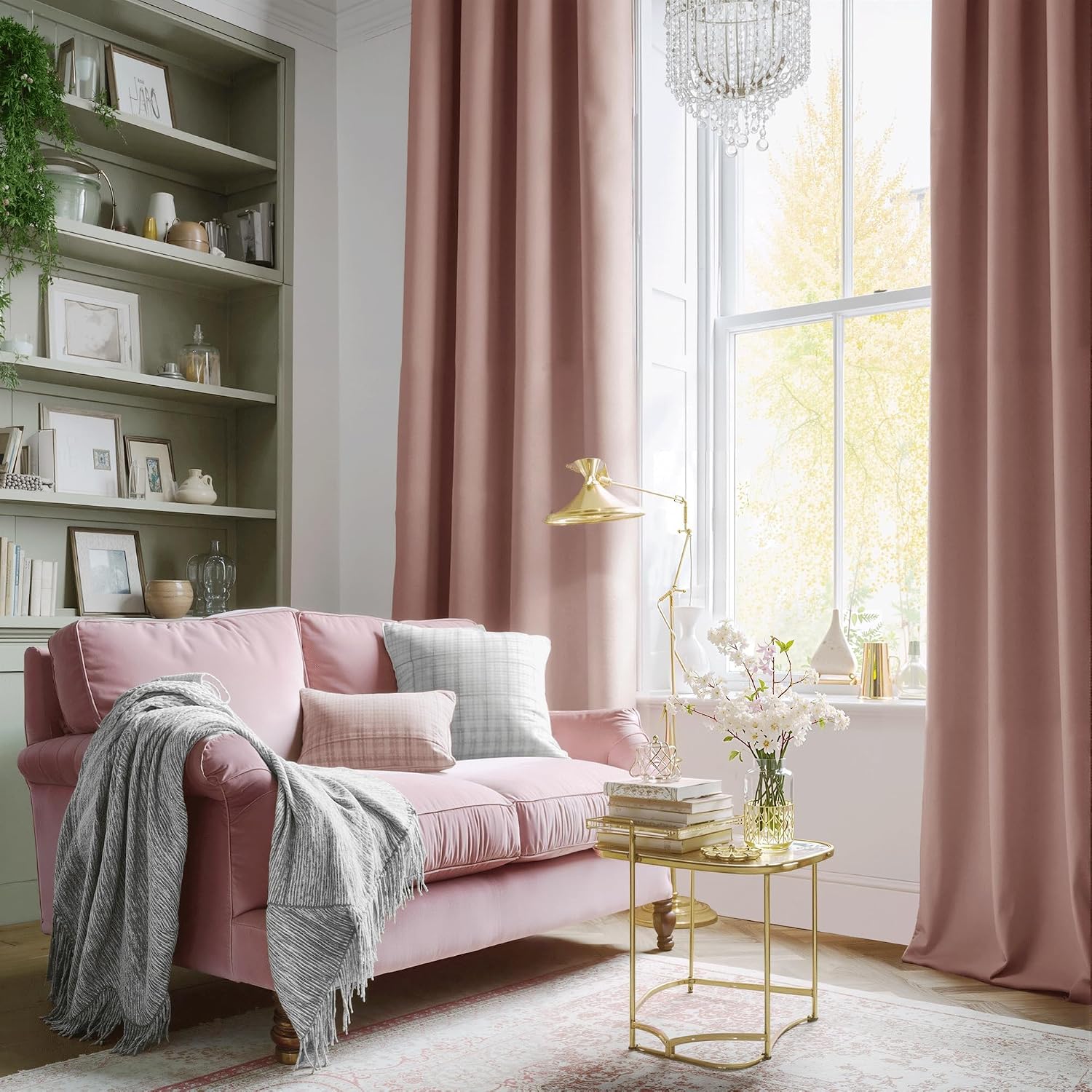 NICETOWN Dusty Pink Velvet Curtains, Velvet Drapes Gift for Girls' Bedroom Warm Decor, Heavy Matt Drapes/Window Treatments with Grommet Top for Living Room (Set of 2, W52xL96 inches) image 3