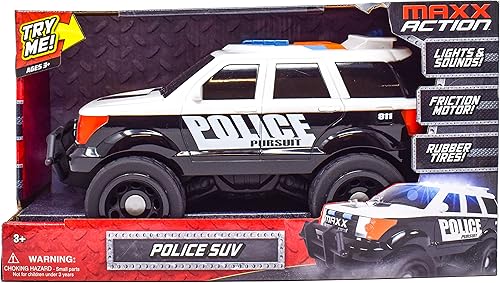 Miniatura 2 de Sunny Days Entertainment Maxx Action 12’’ Large Police Car Toy – Siren Sounds and Bright Lights Motorized Drive and Soft Grip Tires Rescue SUV