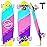BELEEV Cruiser Skateboards for Beginners, 27 x 8 inch Complete Skateboard for Kids Teens Adults, 7 Ply Canadian Maple Double Kick Deck Concave Skateboard with Skate T-Tool (Rainbow)