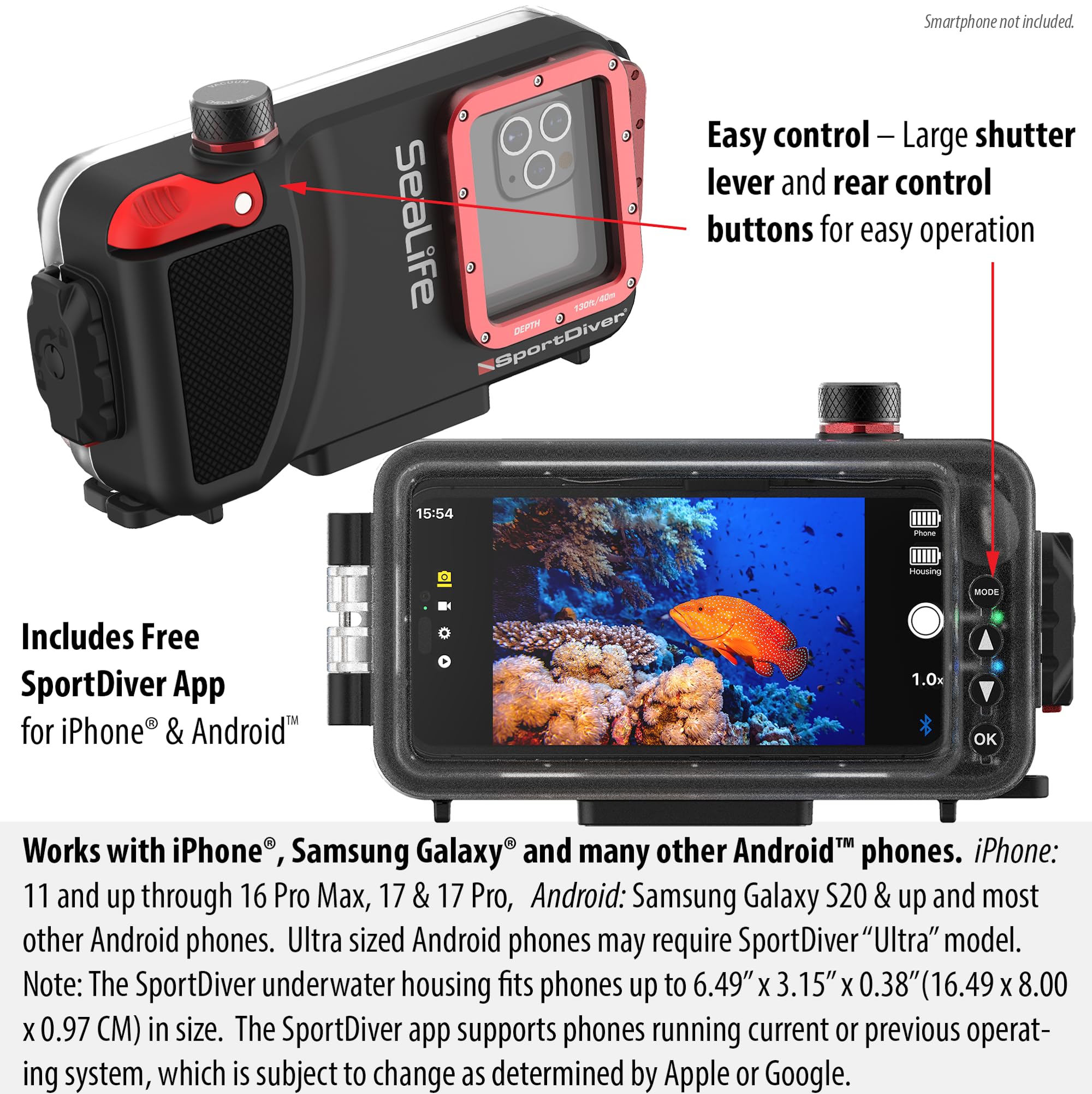 Case Acquatiche SportDiver per iPhone SL400 - Dettaglio