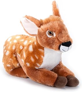 The Petting Zoo Fawn Stuffed Animal Plushie, Gifts for Kids, Earth Keeperz Wildlife Animals, Zoologee Brown Fawn Plush Toy, 12 inches