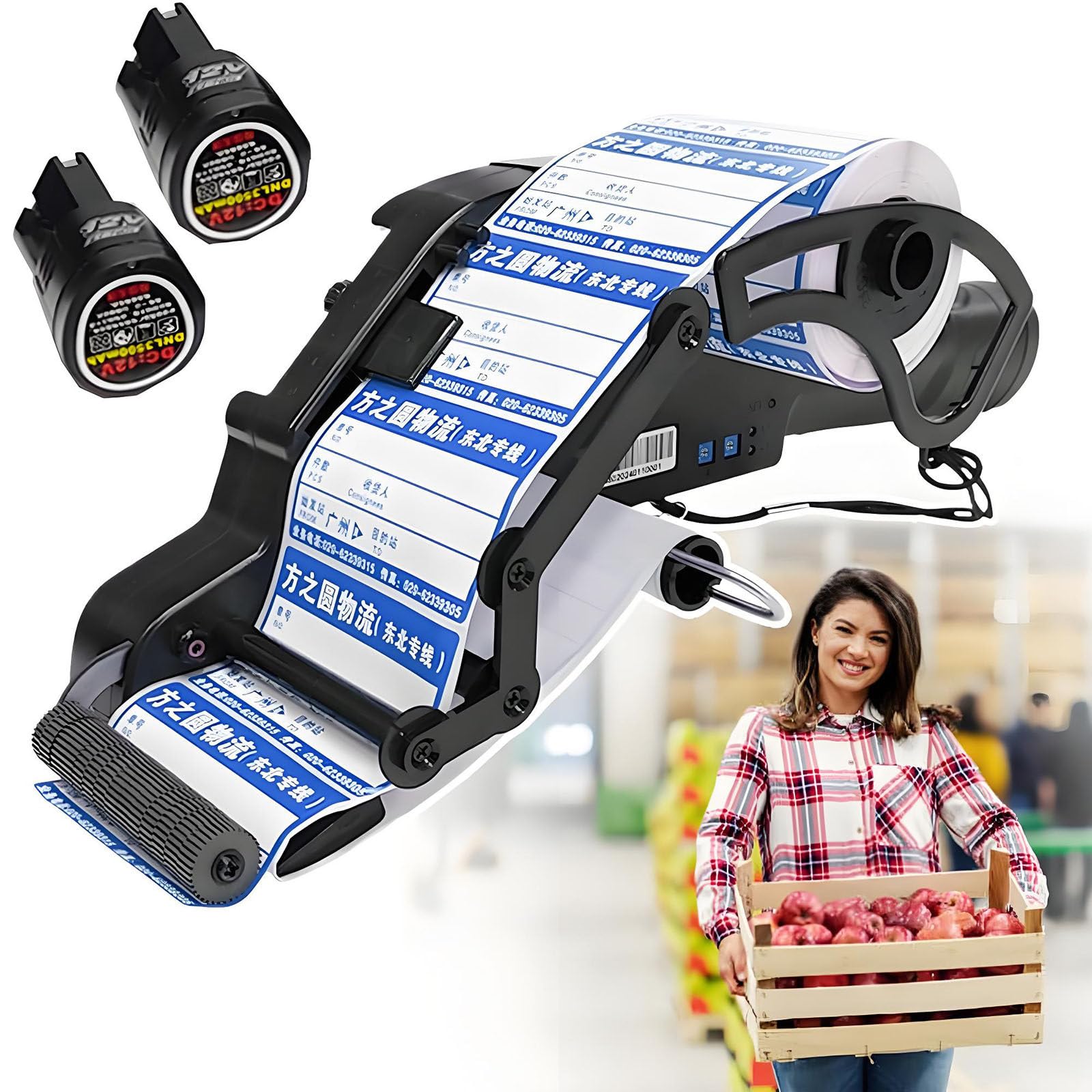 Applicateur d'étiquettes manuel pour étiquettes rondes, carrées et plates, compatible avec les étiquettes de 15 à 40 mm/15 à 80 mm de largeur, facile à utiliser