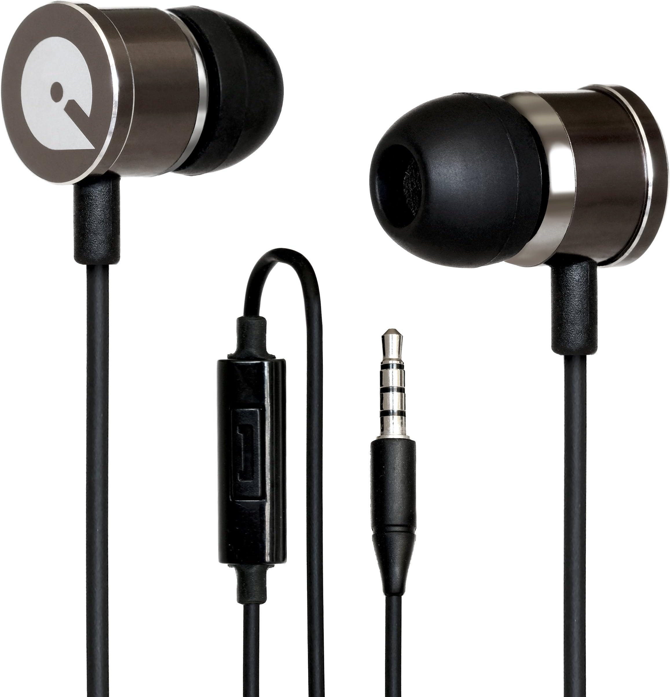 iQualTech Earphones with Mic for iPhone and Android with Remote Control - Dual Compatibility for iPhone & Android … (Carbon Black)