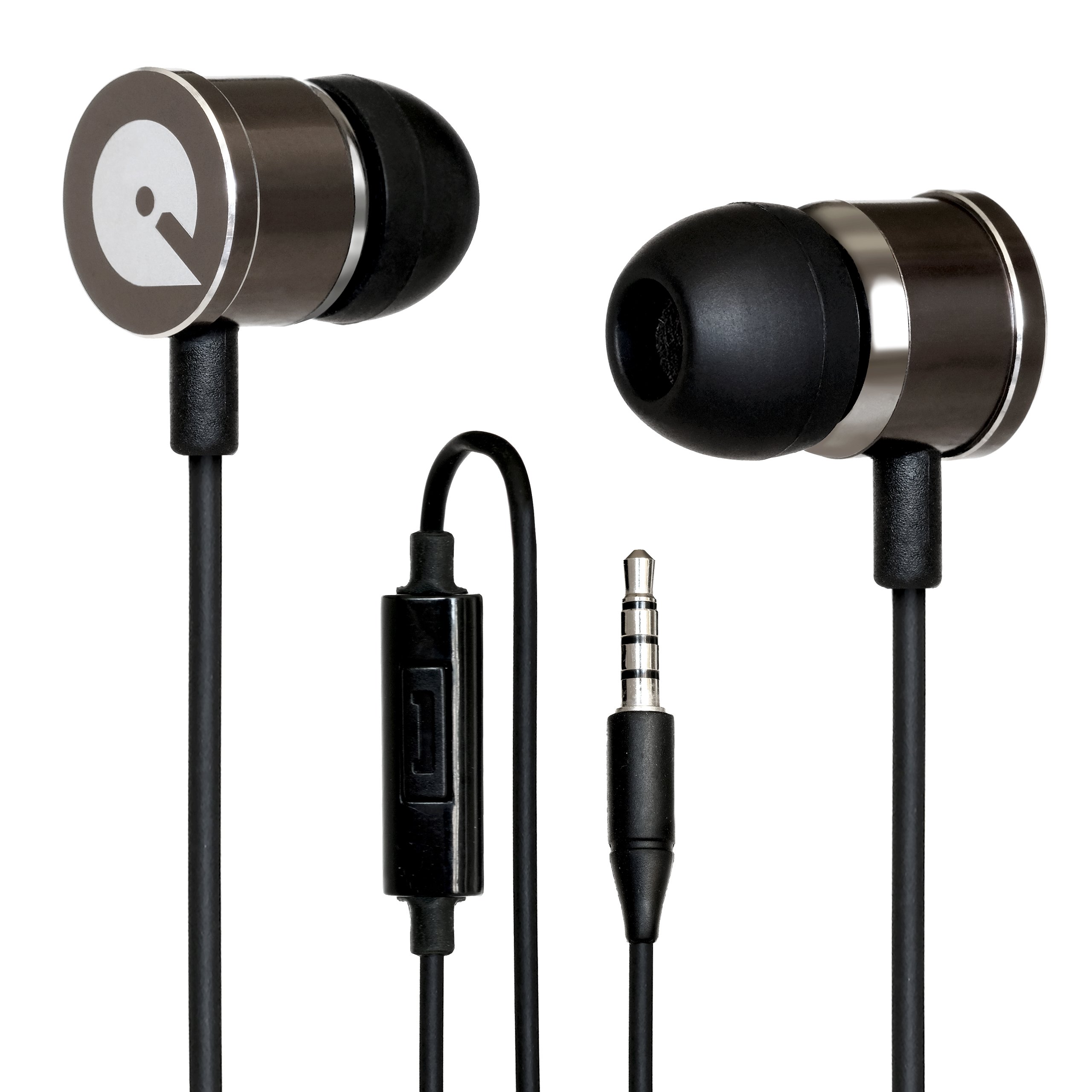 iQualTech Earphones with Mic for iPhone and Android with Remote Control - Dual Compatibility for iPhone & Android … (Carbon Black)
