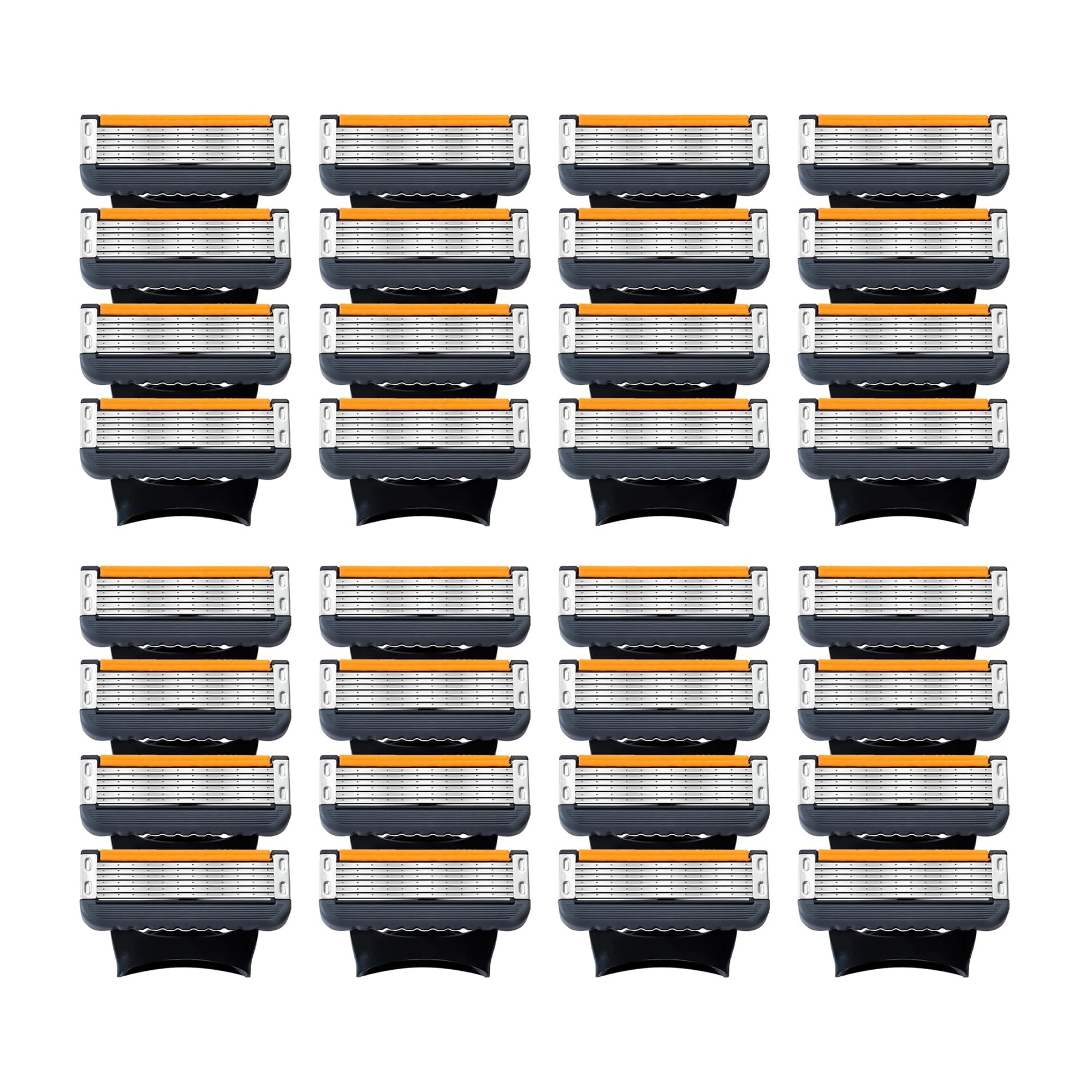 Compatibile con testine for lame di rasoio Fusion a cinque strati | Tuta con lame in acciaio inossidabile di colore nero(32 black)