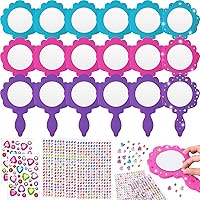 Geetery 20-Pack Unbreakable Mermaid Princess DIY Foam Mirrors for Kids Crafts - Safe Ocean Party Decor (Pink, Purple, Turquoise)