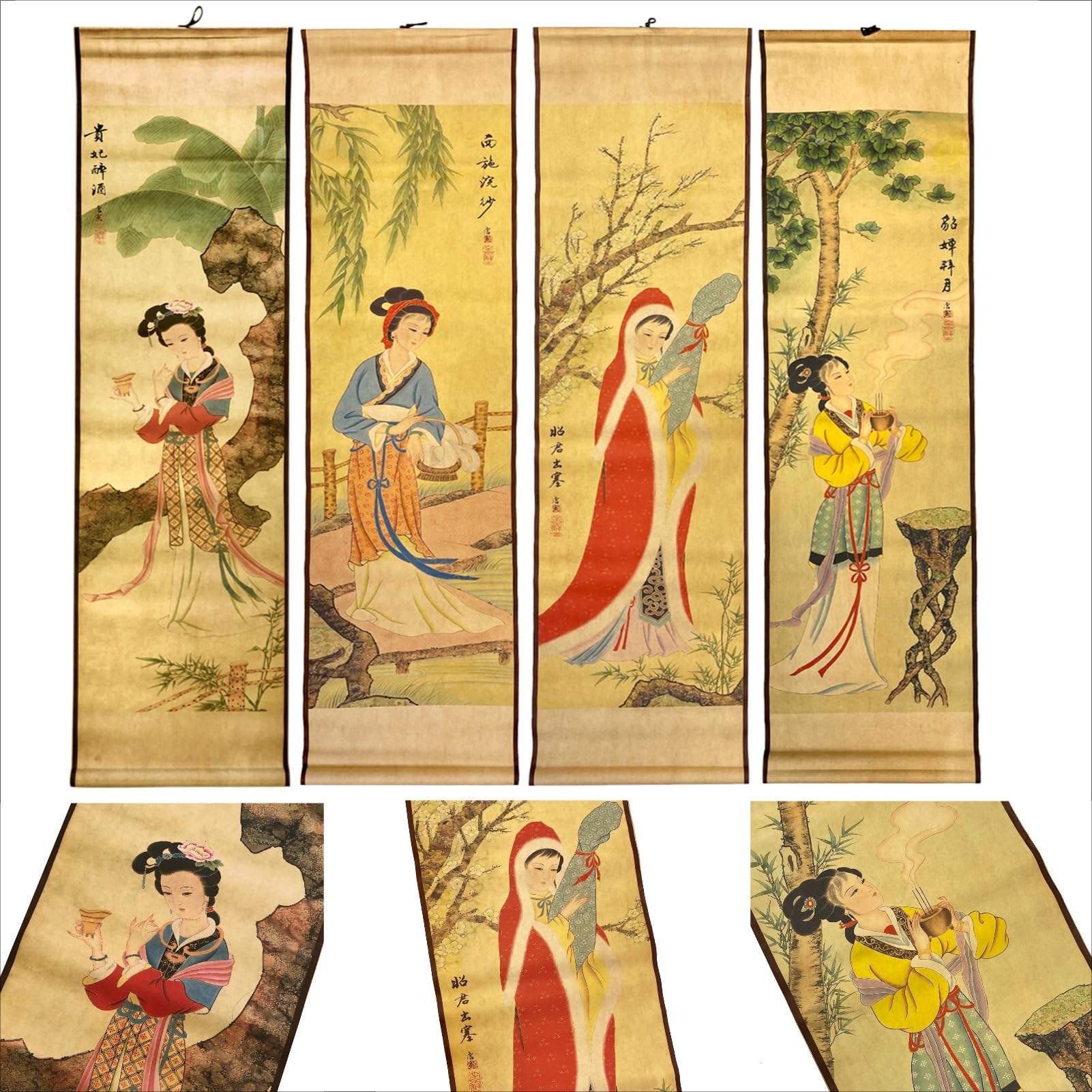 Amazon.co.jp: Tang Bohu 4パック/セット 壁掛け絵画 部屋の装飾