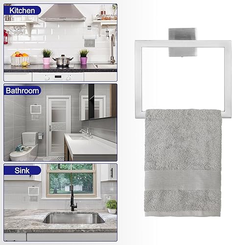 Miniatura 10 de uxcell Juego de 5 piezas de accesorios de baño, juego de barra de toalla de acero inoxidable de 15.7 pulgadas, soporte para papel higiénico, 2