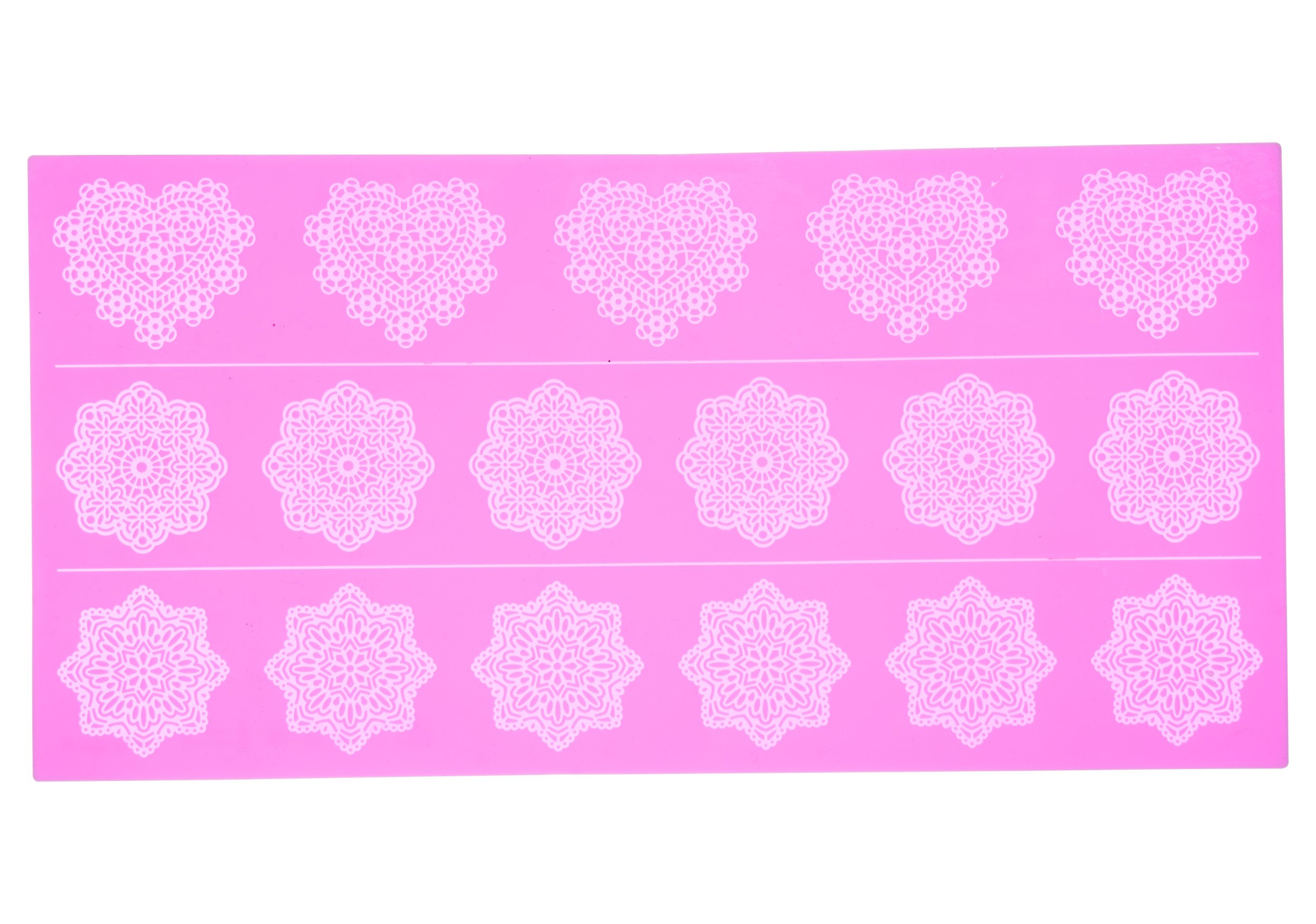 Sweetly Does It Silicone Seventeen Hole Lace Icing Mould, Pink