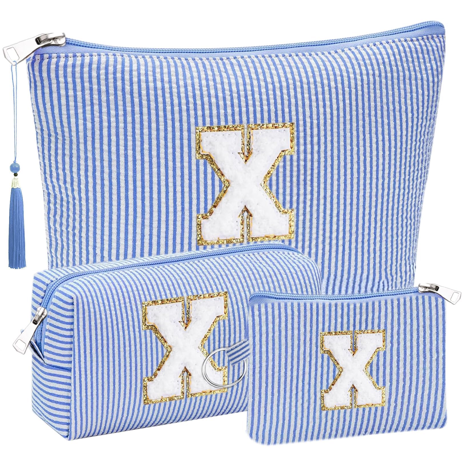 Initial Gifts Travel Cosmetic Makeup Pouch Bags Sets for Purse, 3pcs Stoney Clover Dupes Pouch Makeup Bag, Personalized Cosmetic Bags Set for Women,