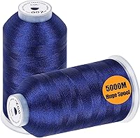 Vista 25 de New brothread - 2 Huge Spools 5000M Each Polyester Embroidery Machine Thread 40WT for Commercial and Domestic Machines - White