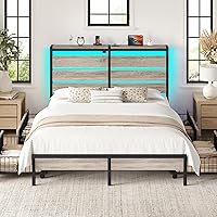 Vista 22 de Rolanstar Base de cama individual con 4 cajones, luces LED y estación de carga, plataforma de metal con cabecera de almacenamiento, sin ruido, fácil