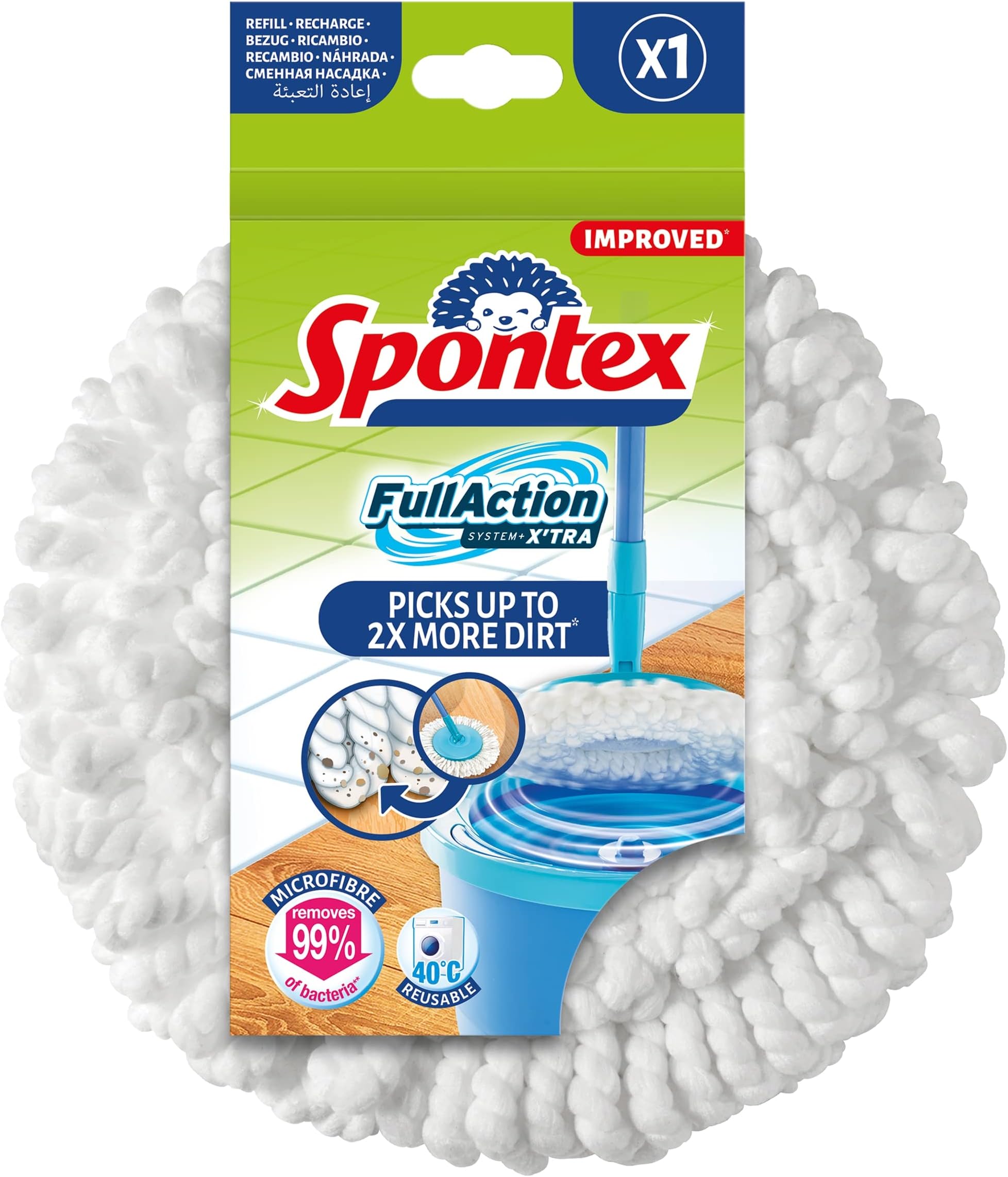 SpontexFull Action System+ Xtra Microfibre Mop Head Refill