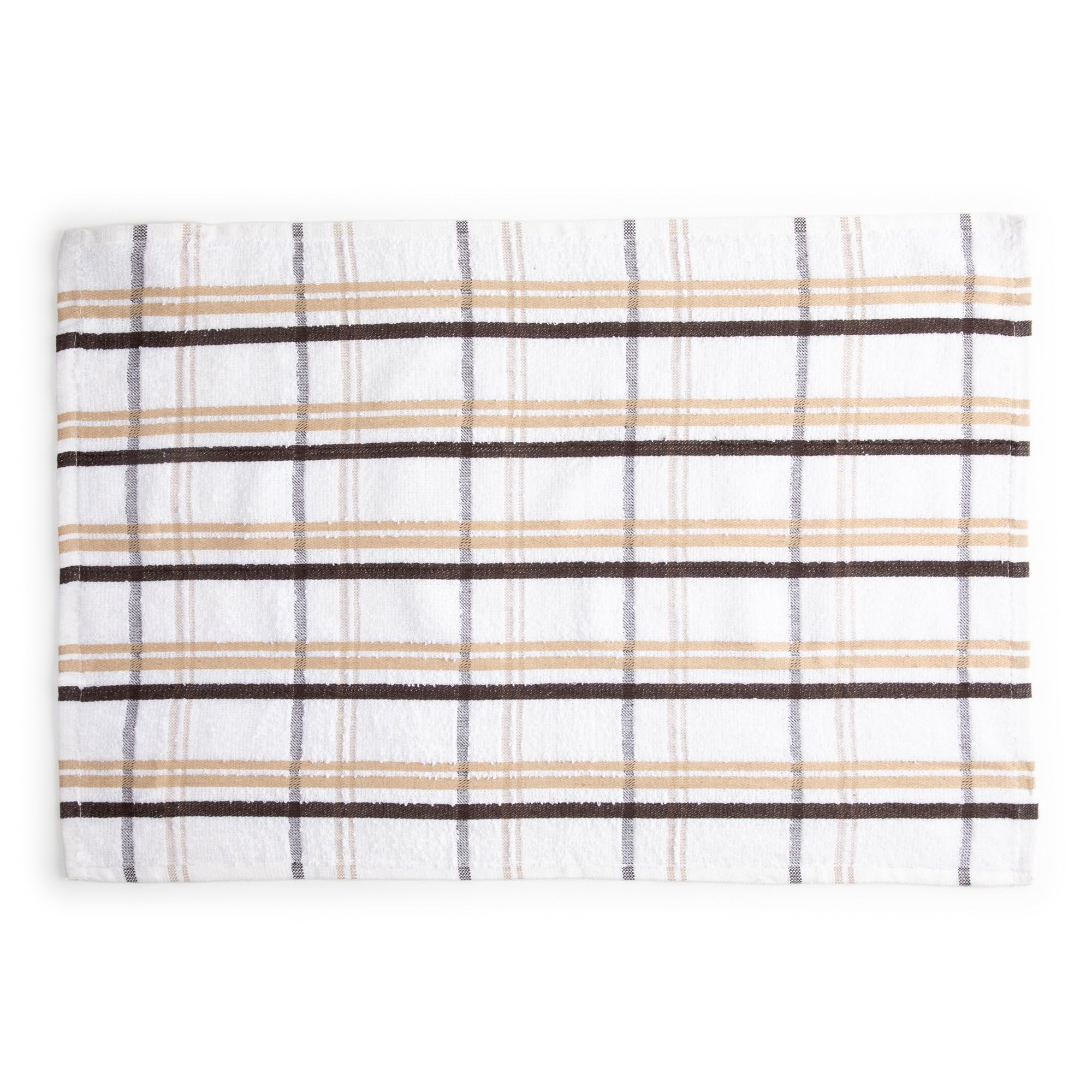 BOSKIMO Strofinacci Cucina Premium Cotone – Set 6 Panni Cucina in Microfibra e Spugna, Canovacci Assorbenti in Cotone, Panni Pulizia Beige e Marrone