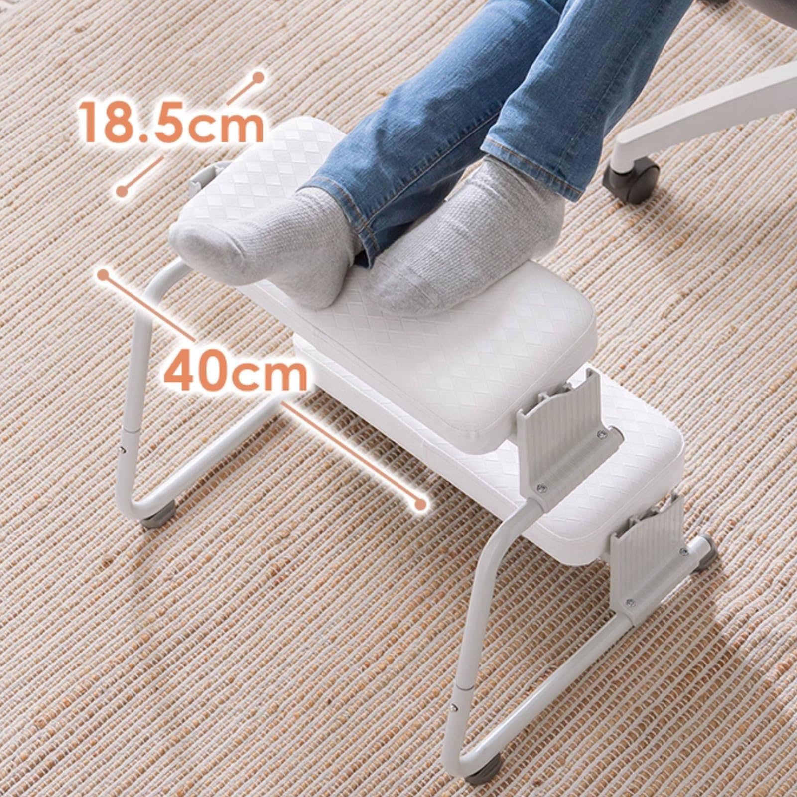 Ergonomische Fußstütze für unter dem Schreibtisch, verstellbare Höhe und Winkel, rutschfeste Oberfläche, Kissen inklusive, ideal für Büro, Gaming und Studium