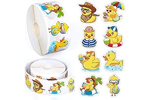 Whaline 1000Pcs Cute Duck Roll Stickers