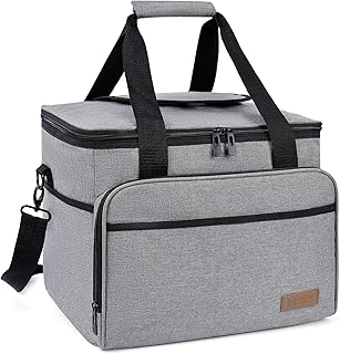 ALLCAMP Grand Sac Isotherme Pliable - Panier Isotherme avec Couvercle, Panier Pique-Nique Amovible pour 2 Personnes, Panier Isotherme épais - avec 2 Blocs réfrigérants