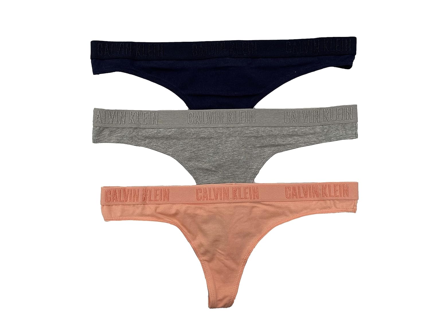 Calvin Klein Women s Monochrome Thongs 3 Pack Small Grey QP2000-800 O O