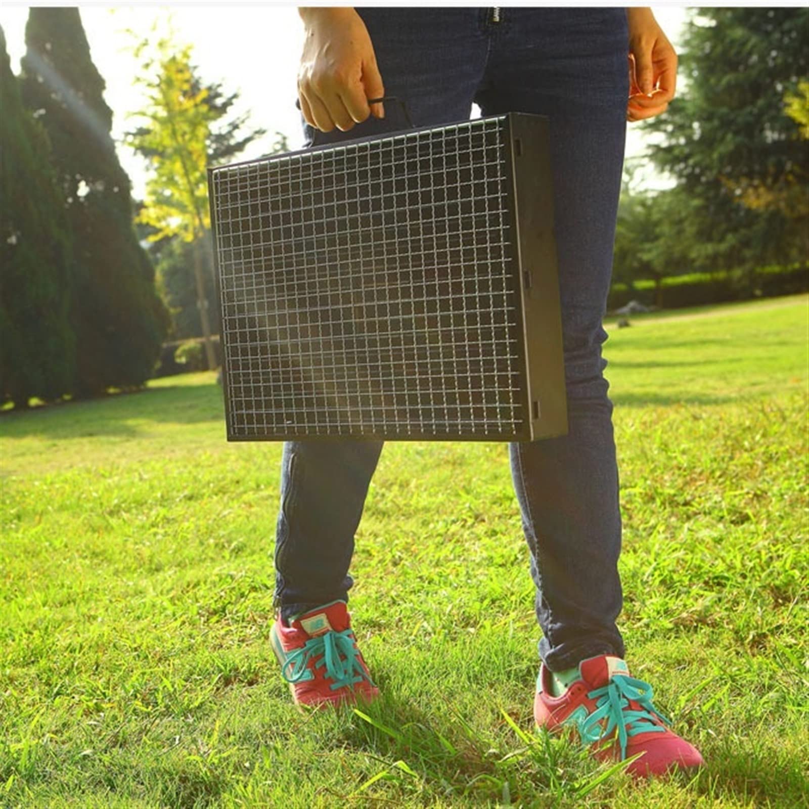Barbecue portatile pieghevole per esterni, compatto e leggero, ideale per campeggio, picnic, tailgating e cucina in cortile, facile da configurare, perfetto per riunioni di famiglia