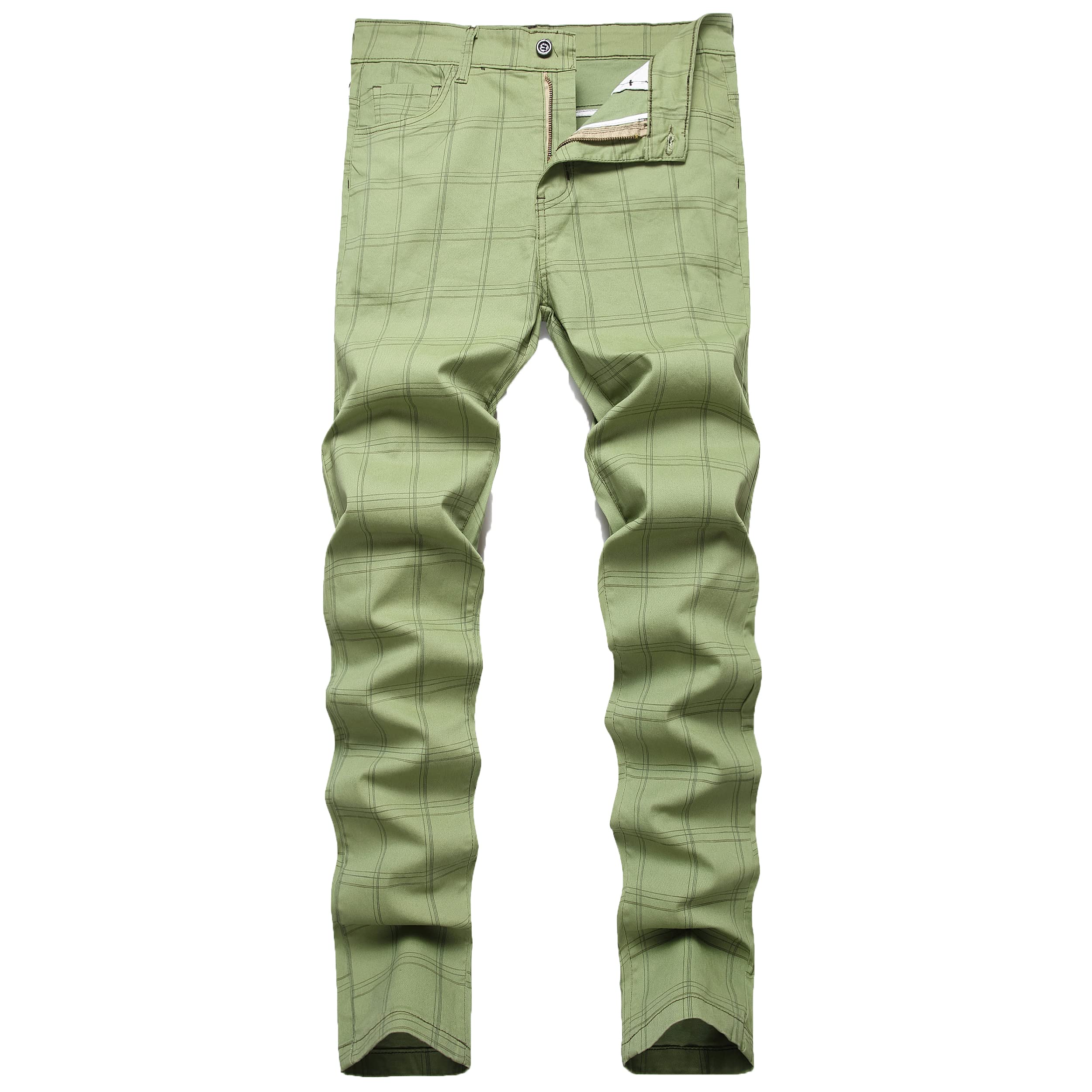 NOVOCCTMens Dress Pants - Slim Fit Mens Casual Pants - Flat Front Stretch Skinny Business Casual Dress Chinos Pants for Men