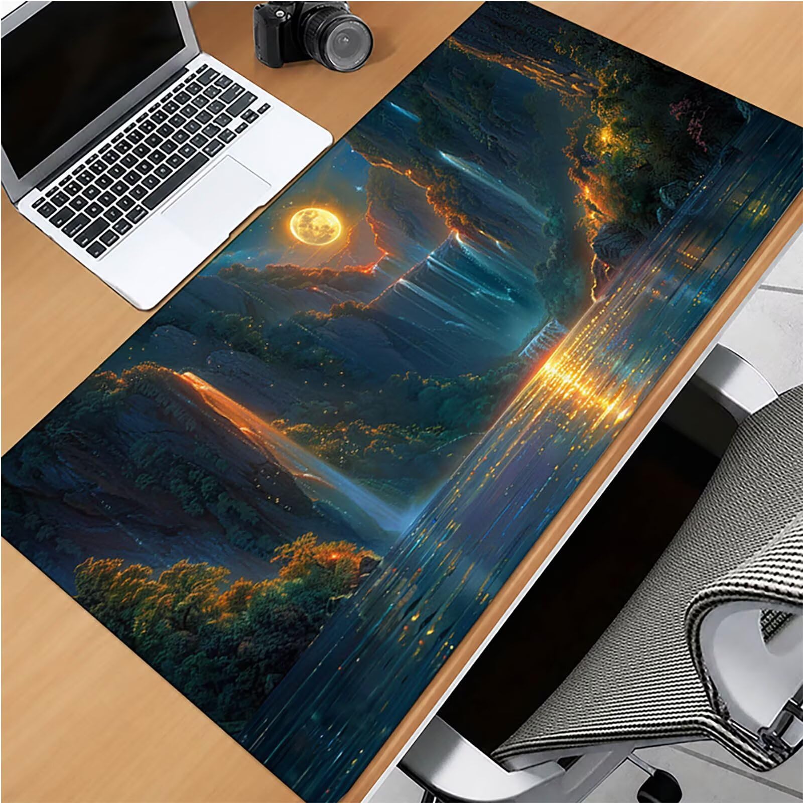 Verde Alfombrilla Ratón XXL 1600x800x3mm, MontañA Mouse Pad N-2972 | Alfombrilla Ratón Gaming Mejora la Precisión y la Velocidad, Alfombrilla Escritorio para Jugadores de PC, Oficina