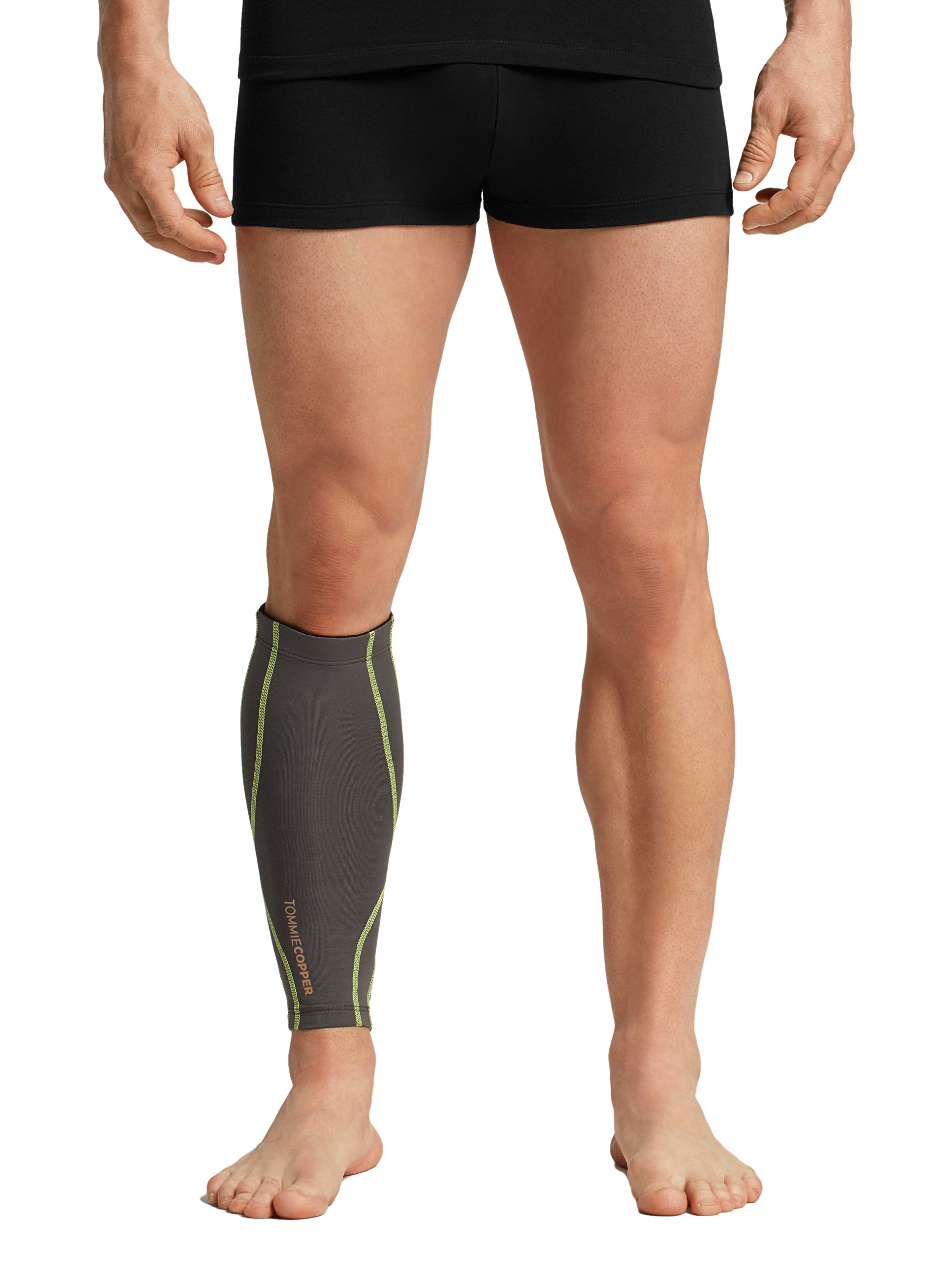 Tommie Copper Performance Calf 2.0 Sleeves, X-Large, Slate Gray/TC Sulphur Stich
