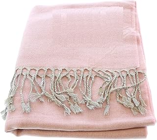 Versace Jeans Couture Light Pink Signature Label Fringe Fashion Scarf for Womens