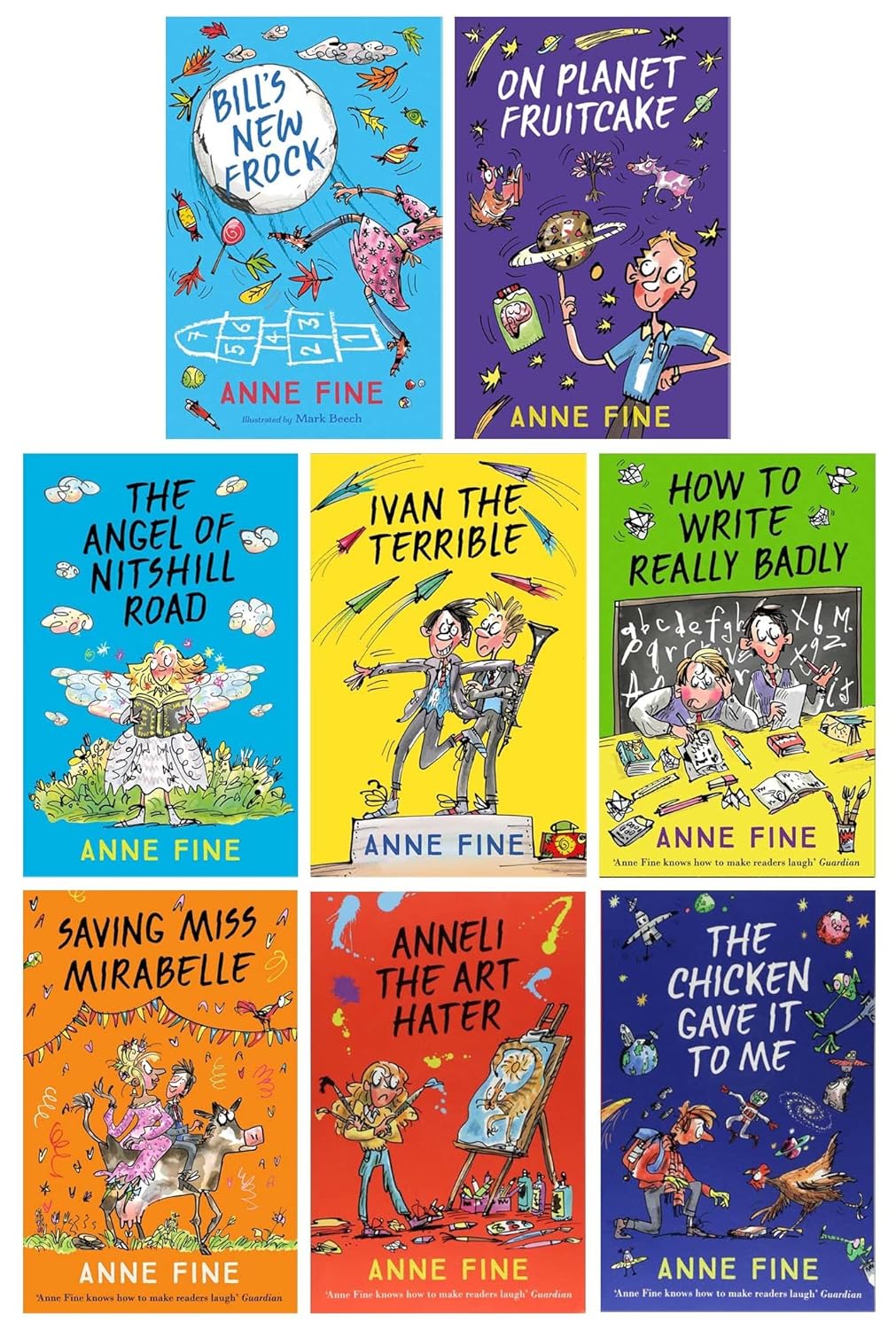 Anne Fine Collection 8 Books Set (Bill's New Frock, On Fruitcake
