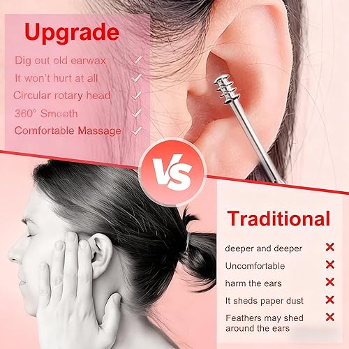 Miniatura 5 de Juego de 6 herramientas de eliminación de cera de oídos con tubo de almacenamiento, herramienta de eliminación de cera de oído, kit de limpieza de