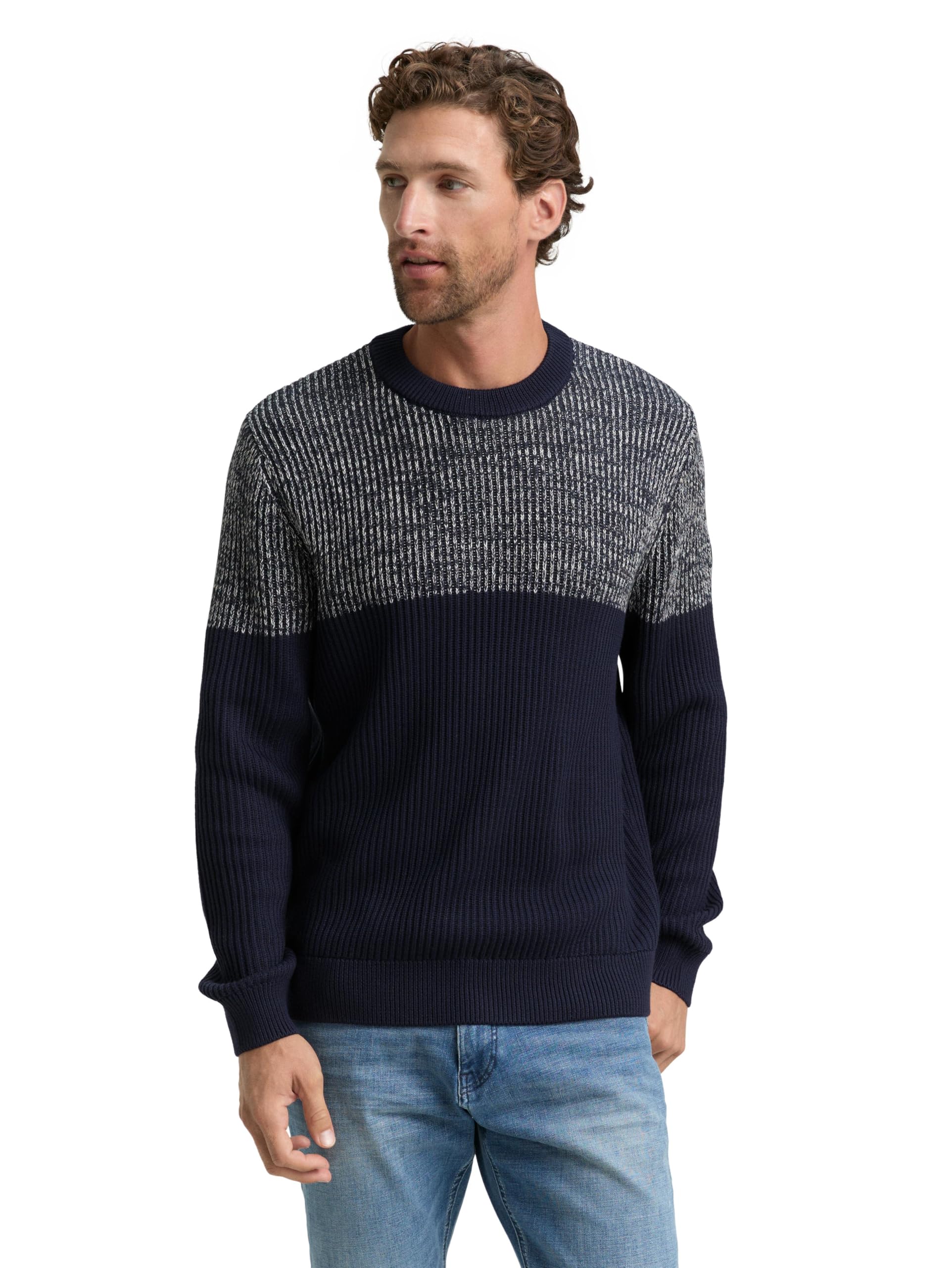 TOM TAILOR Herren 1048745 Strickpullover mit Rundhalsausschnitt