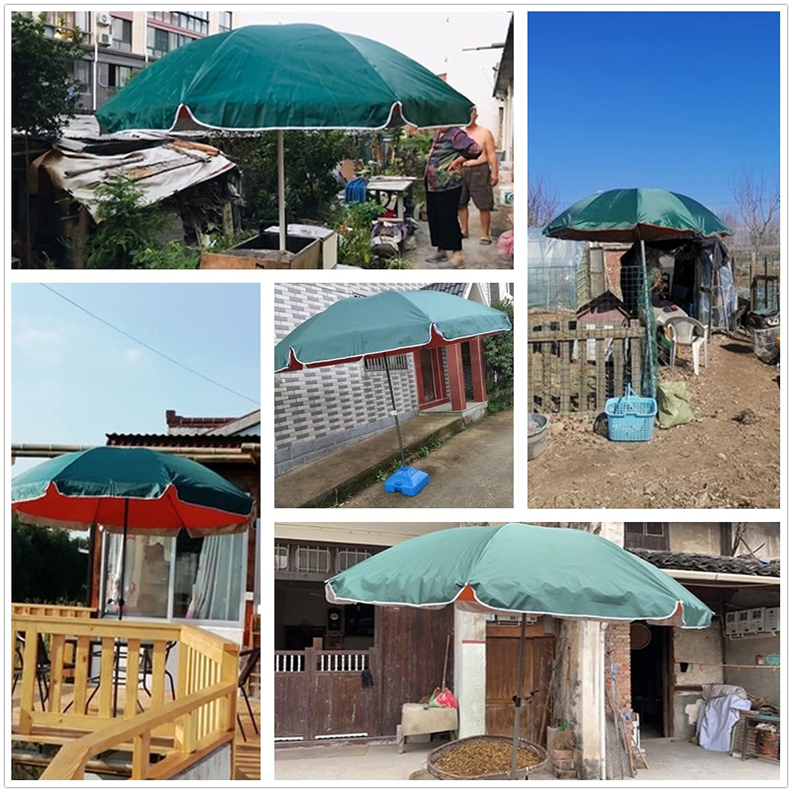 Parasol ogrodowy Duży parasol ogrodowy, okrągły parasol tarasowy, parasol balkonowy z ochroną UV Upf50+, odpowiedni do straganów komercyjnych, plaż, grillów, kempingów