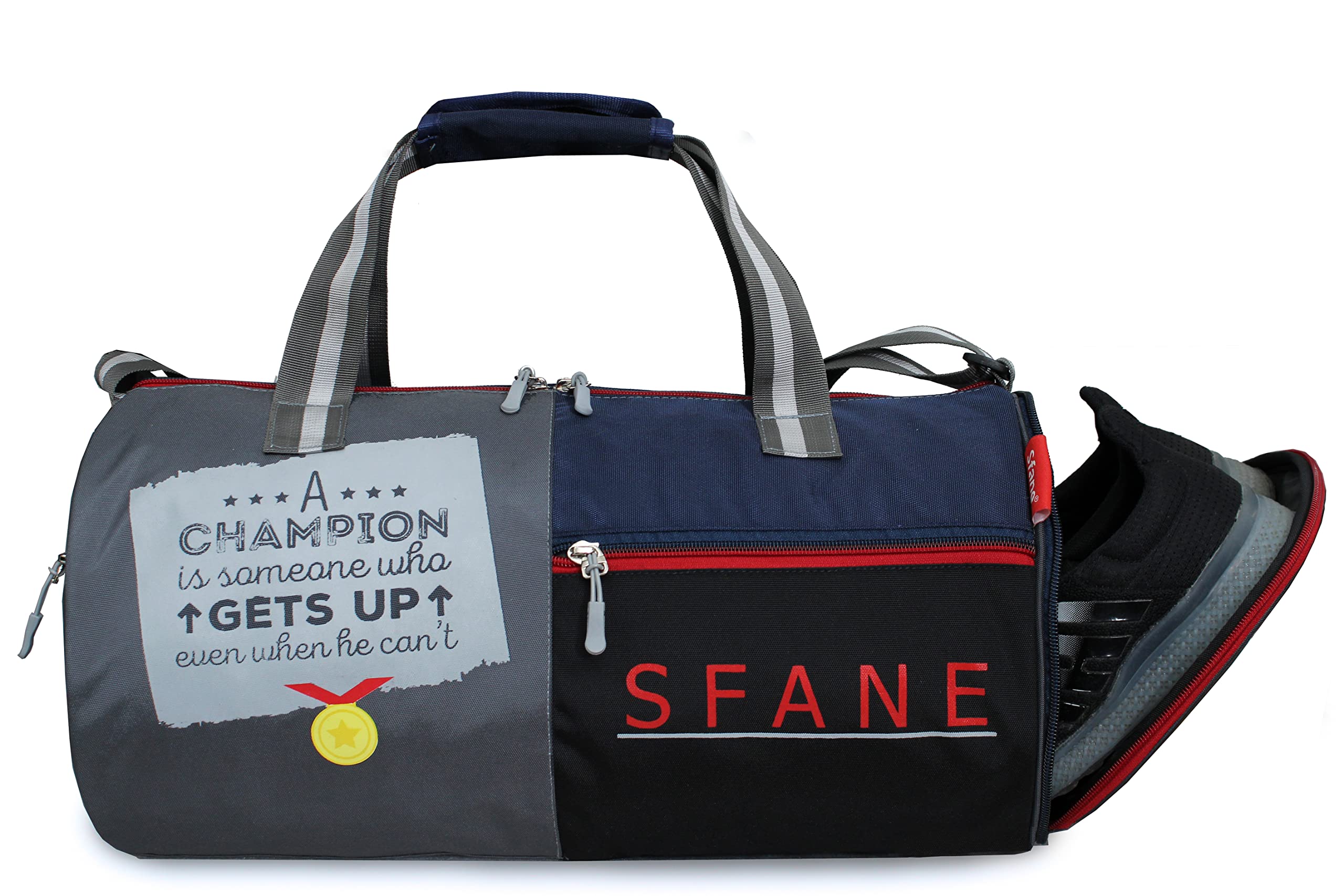 Sfane 9.84 inches Duffle Gym Bag, Shoulder Bag for Men & Women with Shoe Compartment (Grey) (1 Qty) (B09VK3VDQH) Amazon Price History, Amazon Price Tracker