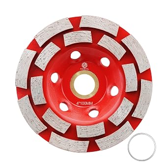 FOCSTOL Diamond Grinding Cup Wheel - 4"100mm Double Row Grinding Wheel for Concrete Granite Marble Masonry Artificial Stone for Angle Grinder