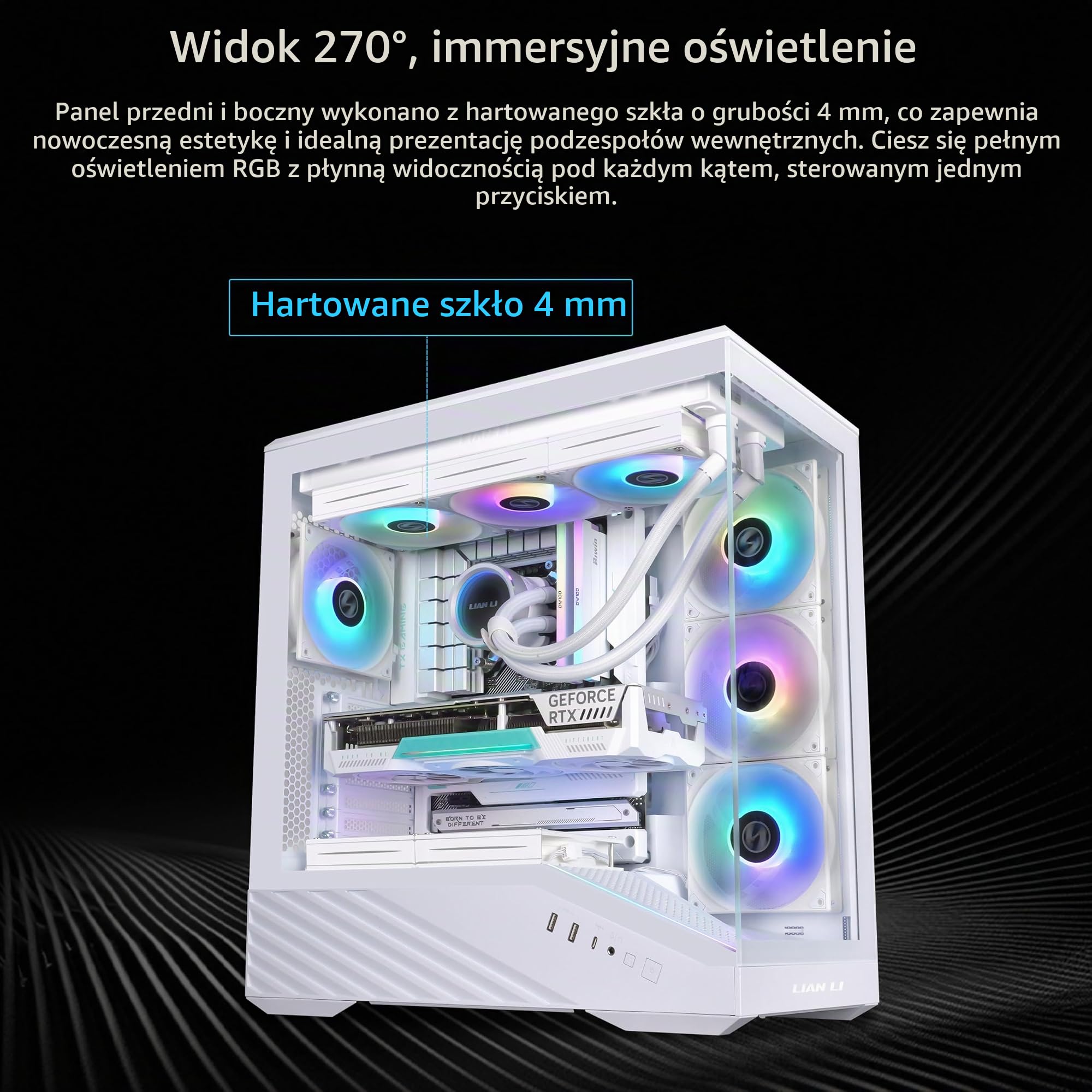 Lian Li V100 Obudowa Mid-Tower ATX, biała, V100RW