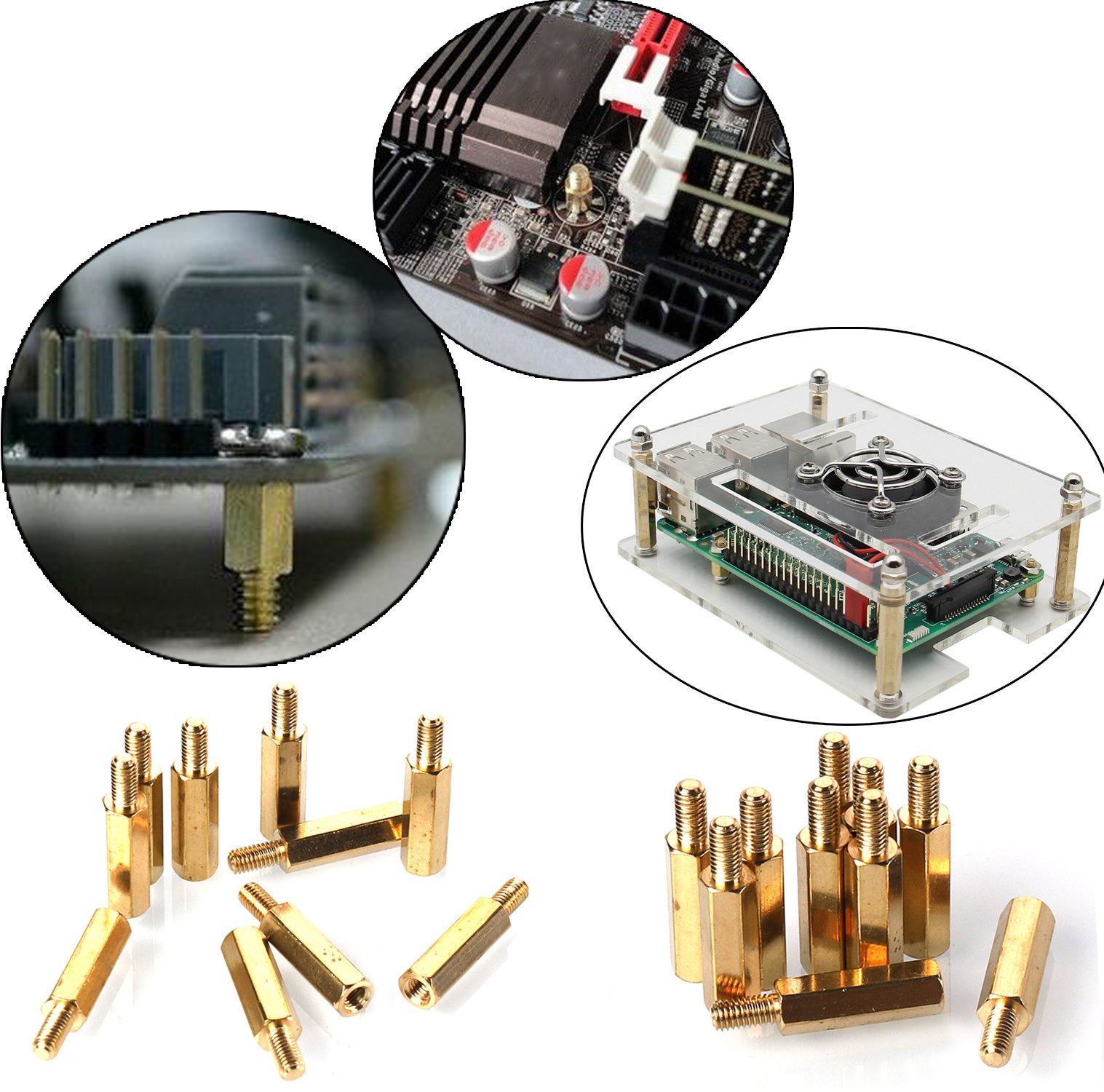 HanTof 360pcs M2 M2.5 M3 Male Female Hex Brass Spacer Standoff Bolt