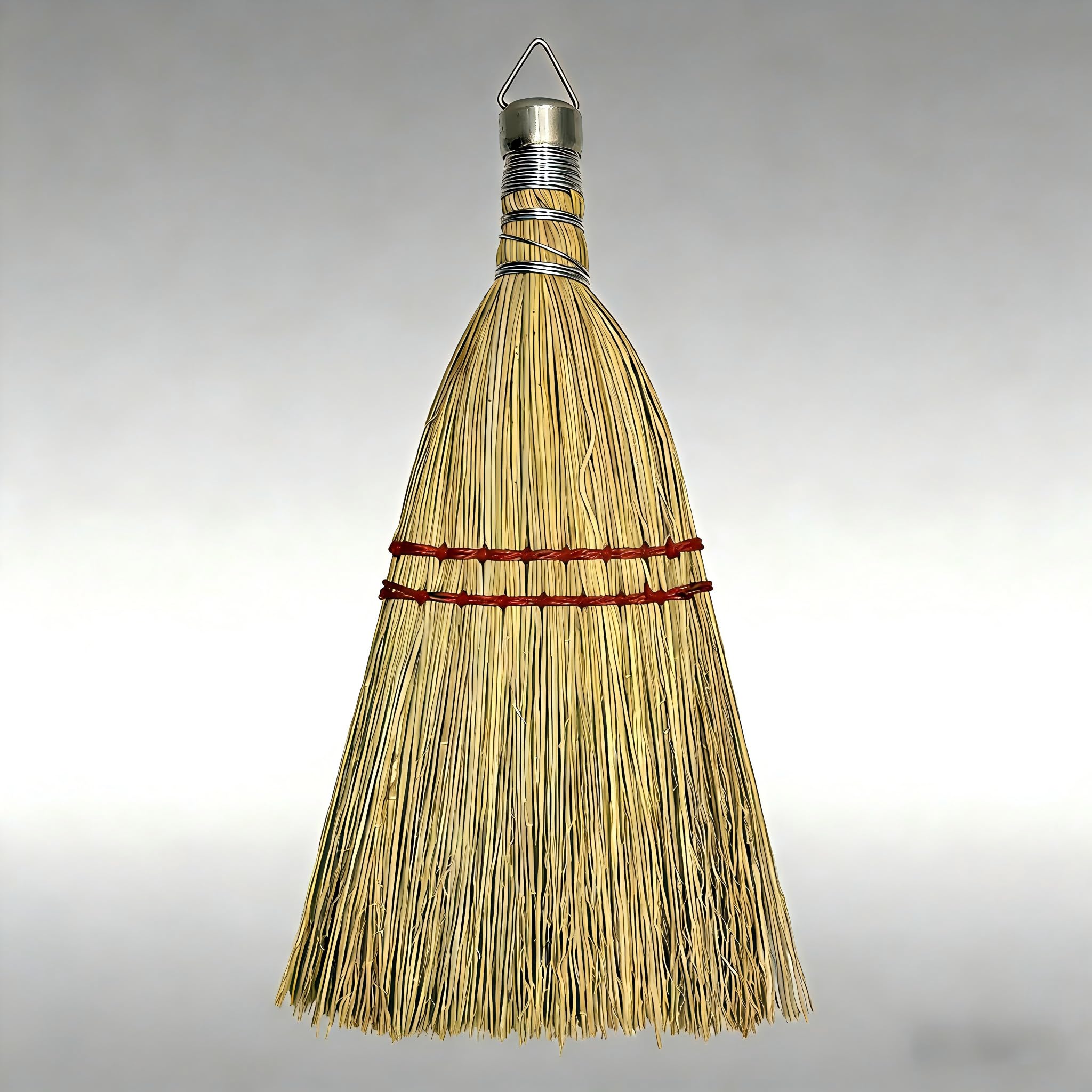 Photo 1 of 12 Inch Corn Handmade Broom Mini Whisk Made of Natural Corn Broom Straw with a Solid Metal Hang Design for Outdoor Car Porch Debris Dust Dirt Driveways Sidewalks Halloween