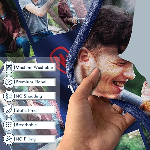 Miniatura 3 de MeMoShe Regalos para novio, manta personalizada de doble cara con fotos para novia, marido, esposa, regalos personalizados de franela con imágenes