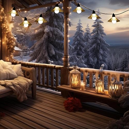 Miniatura 7 de Cadena de luz LED con pantalla de 16 pies conectable, impermeable IP44, 10 bombillas para jardín, fiestas, patio, bistró, decoración y acogedoras