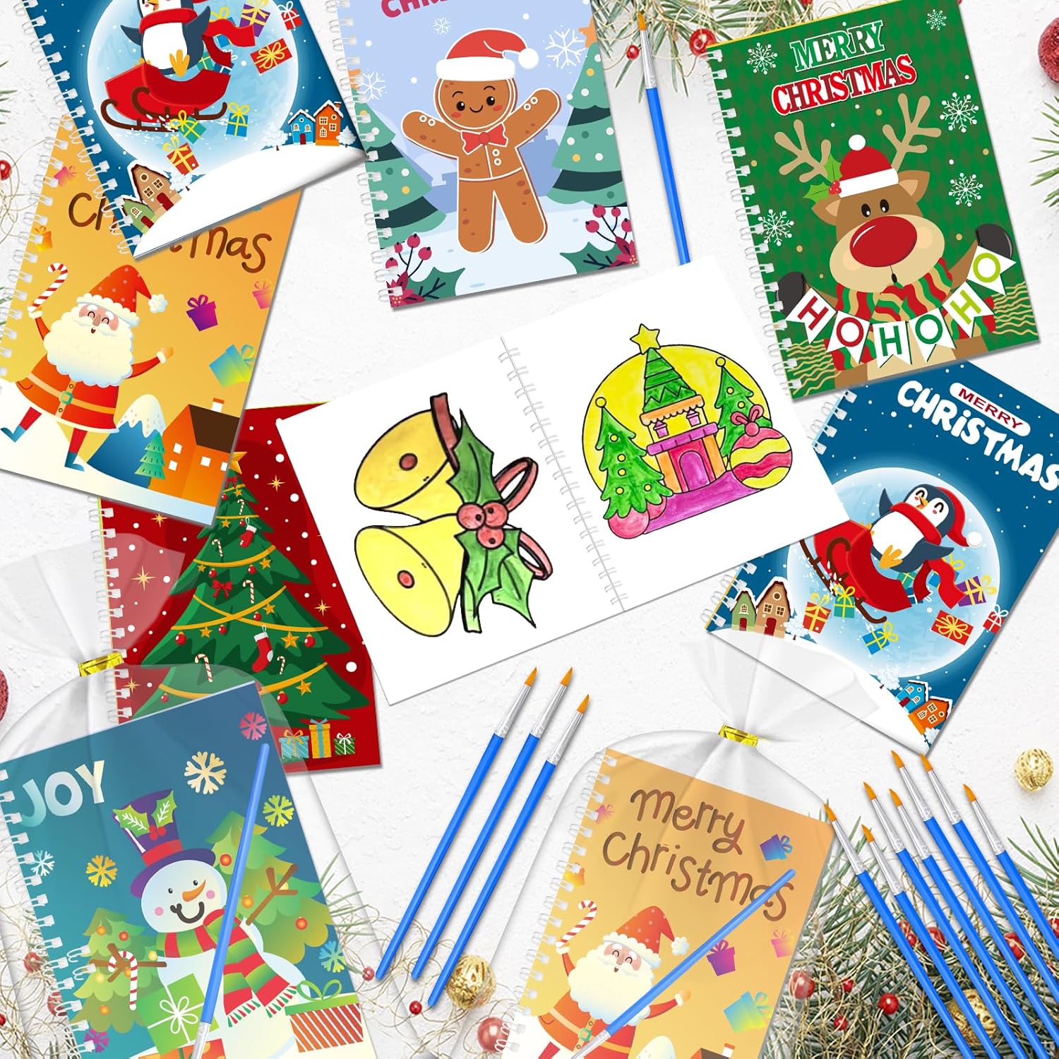 iRugosa hapfyer 24 Pack Water Coloring Book Christmas Party Favors for Kids, Mini Coloring Books Bulk for Kids Christmas Goodie Bag Stuffers Classroom Gifts Prizes