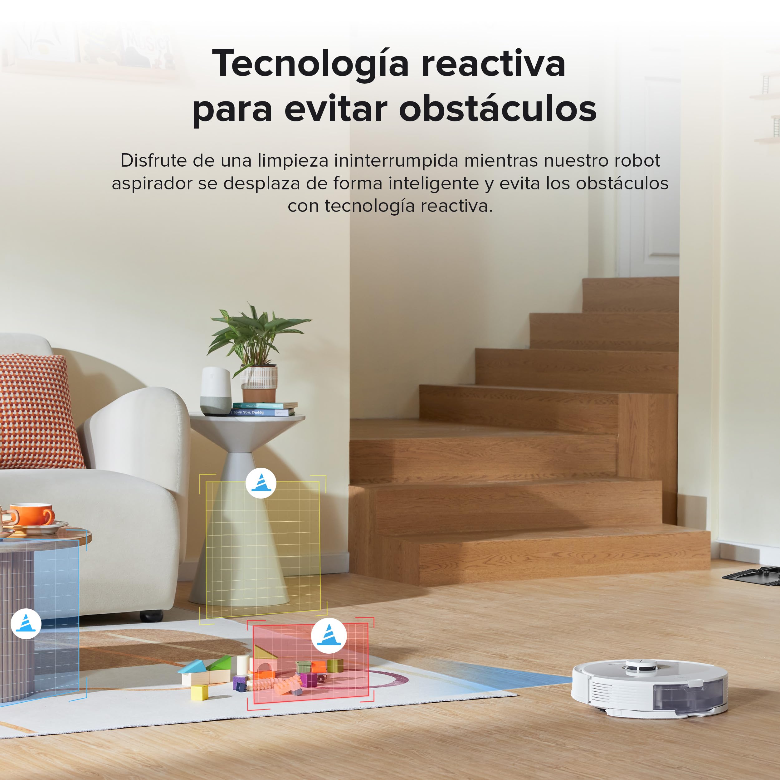 roborock Q8 Max+ Robot Vacuum Cleaner with Suction Station, DuoRoller Brush, 5500Pa Suction Power, 2.5 L Dust Bag, 350 ml Water Tank, Mop Robot PreciSense LiDAR Navigation (White) view 6