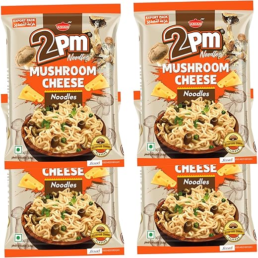 2PM - Mushroom Cheese Noodles - Contains Mushrooms & Cheese Flavour - Instant Veg Noodles - Pack of 4-100 Gm Each
