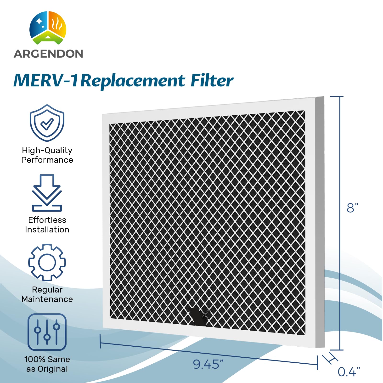 Argendon Filtro de repuesto, MERV-1 juego de repuesto de filtro para espacio de arrastre y sótano, deshumidificador Shield 35P y Shield 35M (paquete de 4)